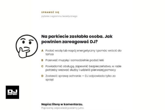 Na parkiecie zasłabła osoba… 👉 tu może przydać się “Stayin’ alive” Na parkiecie zasłabła osoba. co robi DJ?